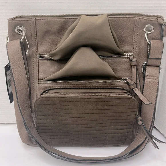 NWT Bueno Collection Faux Leather Shoulder or Crossbody Large Bag  - Color Brown - Picture 9 of 10